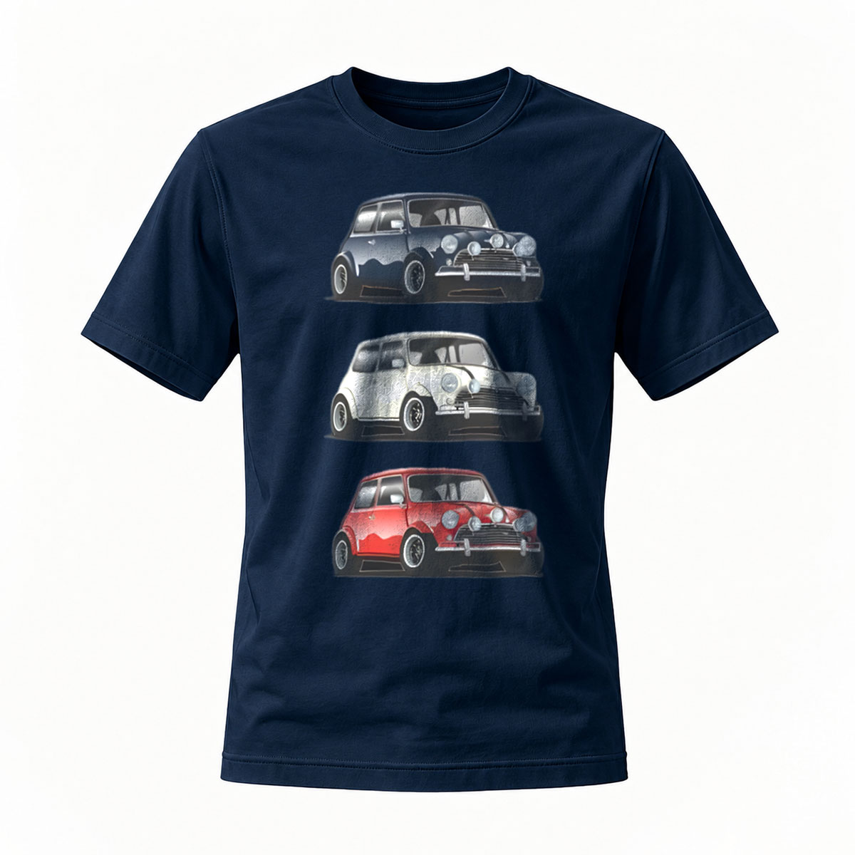 Classic Mini Car Stack Men's T-Shirt Vintage Auto Design - Image 7
