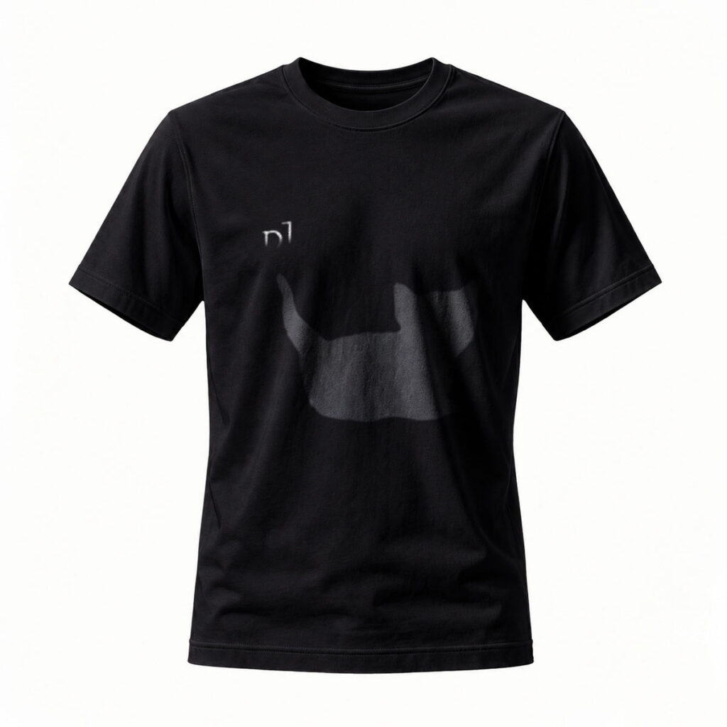 Black T-Shirt with Minimalist Logo Design Men's Casual Wear