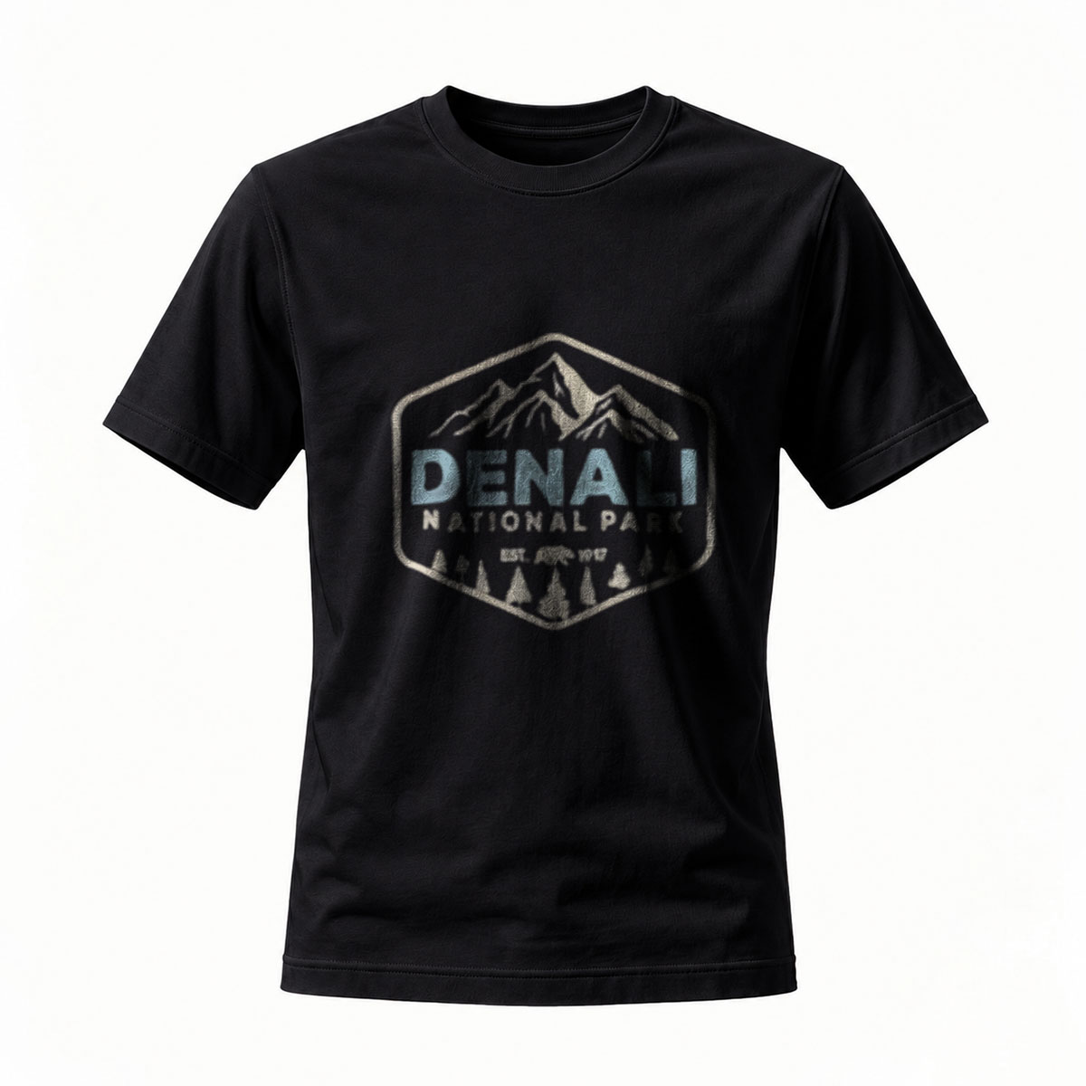 Denali National Park Mountain Logo T-Shirt Men's Black