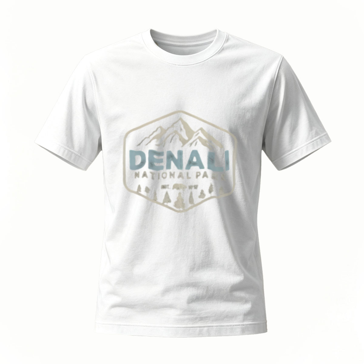 Denali National Park Mountain Logo T-Shirt Men's Black - Image 2