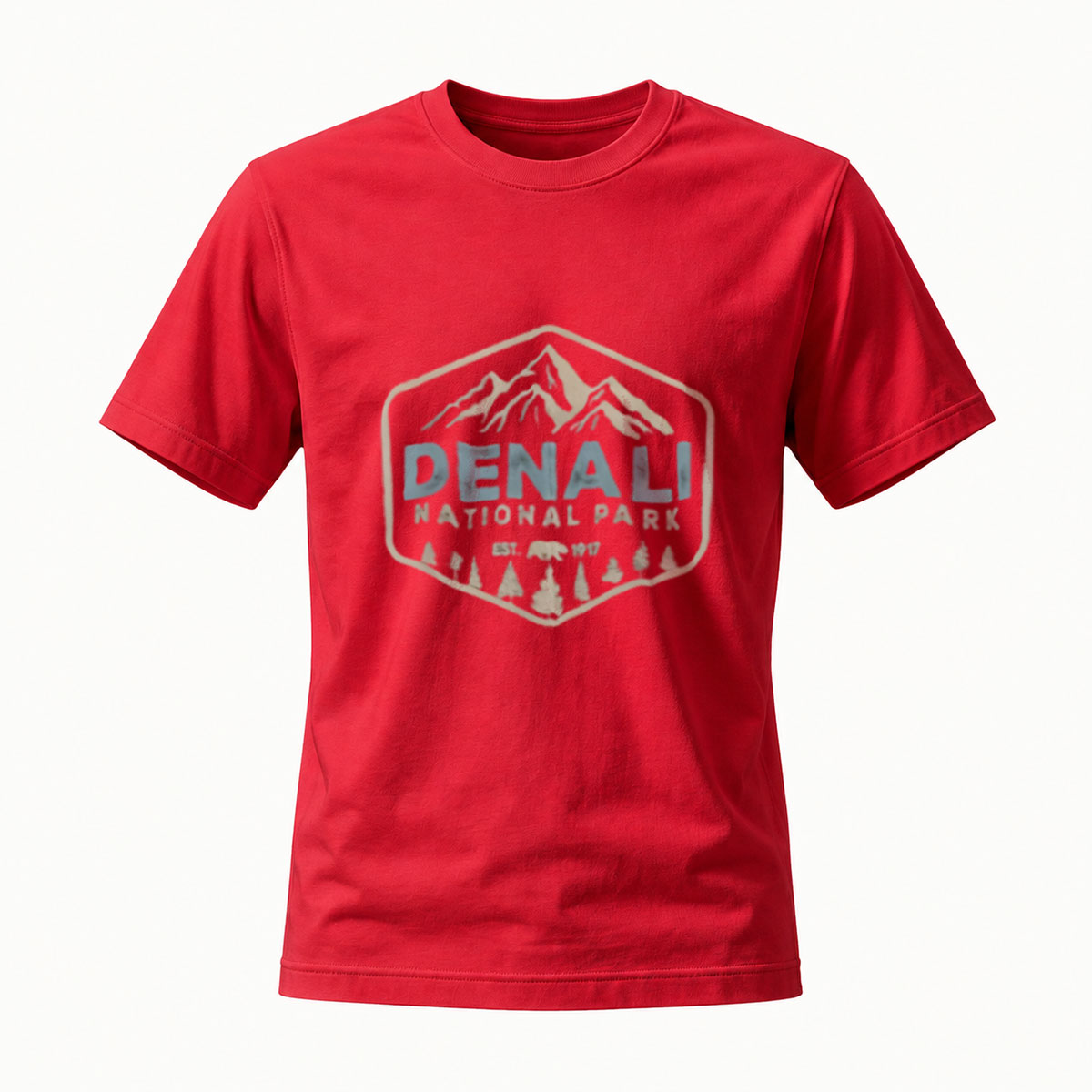 Denali National Park Mountain Logo T-Shirt Men's Black - Image 5