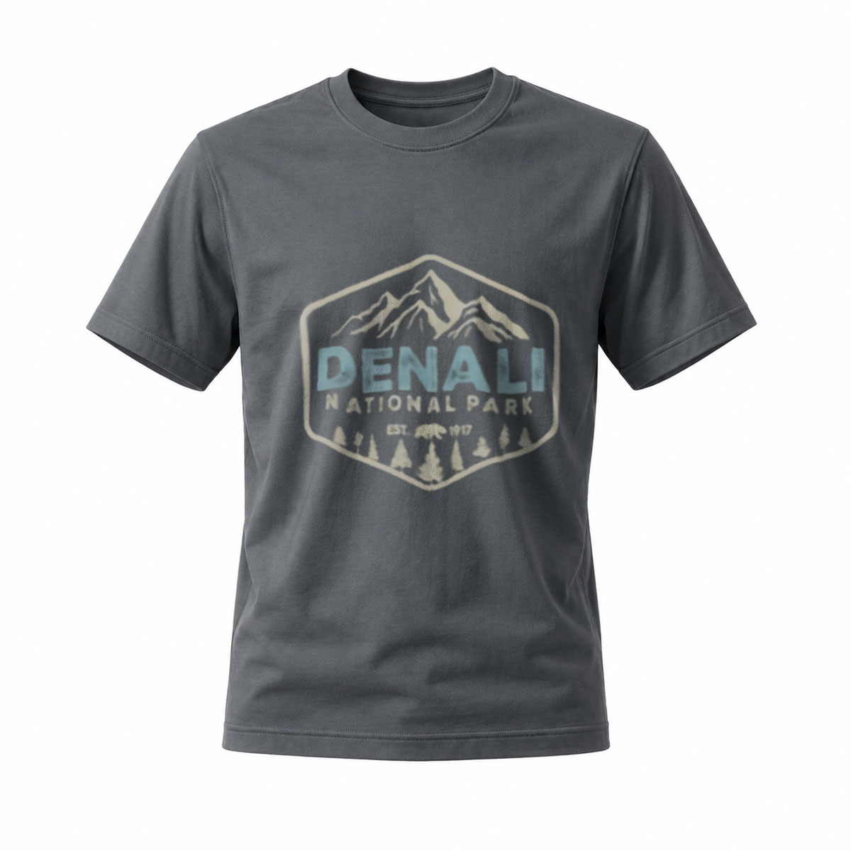 Denali National Park Mountain Logo T-Shirt Men's Black - Image 6