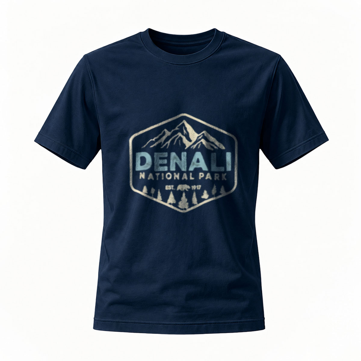 Denali National Park Mountain Logo T-Shirt Men's Black - Image 7