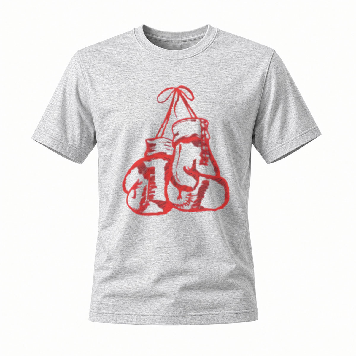 Black T-Shirt Red Boxing Gloves Graphic Men's Casual Wear - Image 3