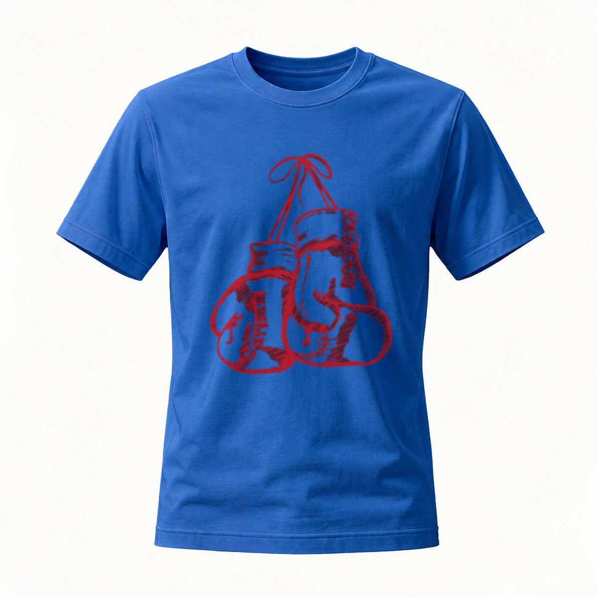Black T-Shirt Red Boxing Gloves Graphic Men's Casual Wear - Image 4