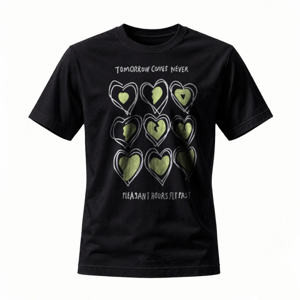 Tomorrow Comes Never Hearts T-Shirt Men's Casual Wear
