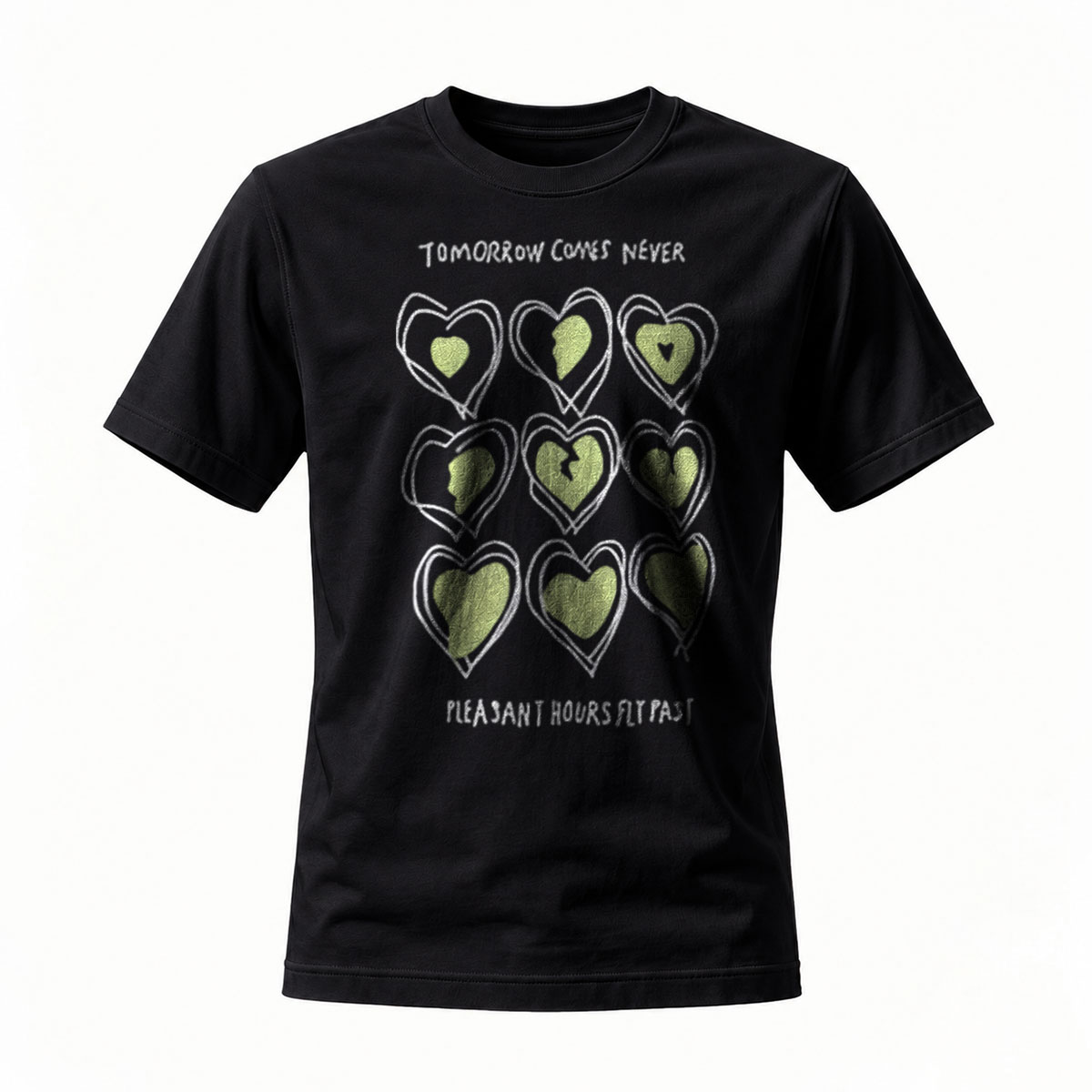 Tomorrow Comes Never Hearts T-Shirt Men's Casual Wear