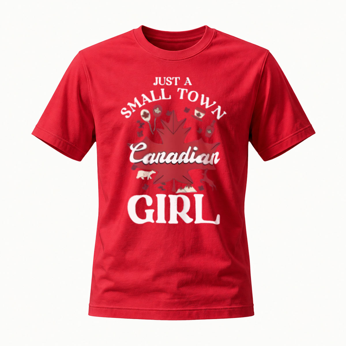 Just a Small Town Canadian Girl T-Shirt Men Women Canada Maple Leaf Design - Image 5