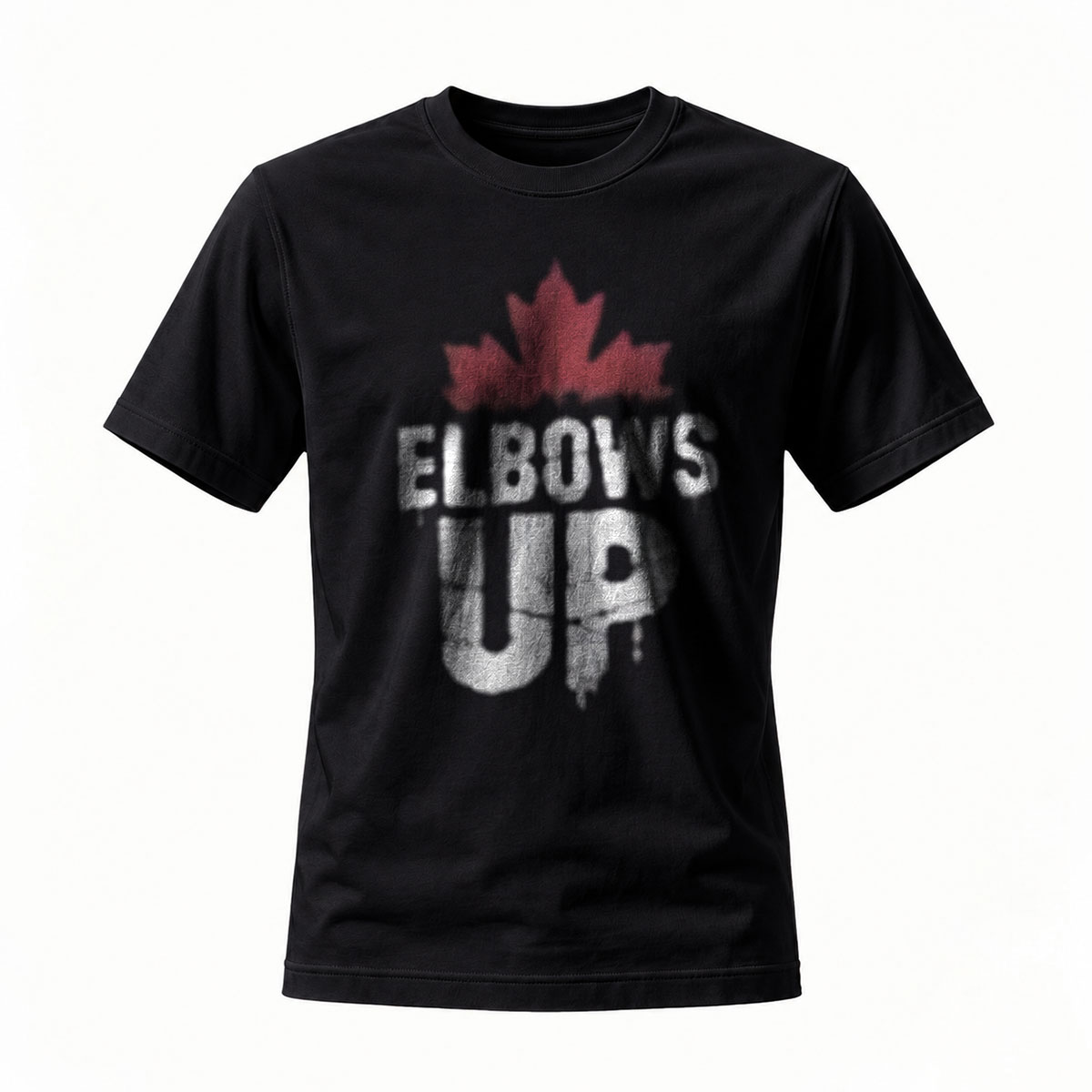 Elbows Up Canada Maple Leaf T-Shirt Men's Casual Wear