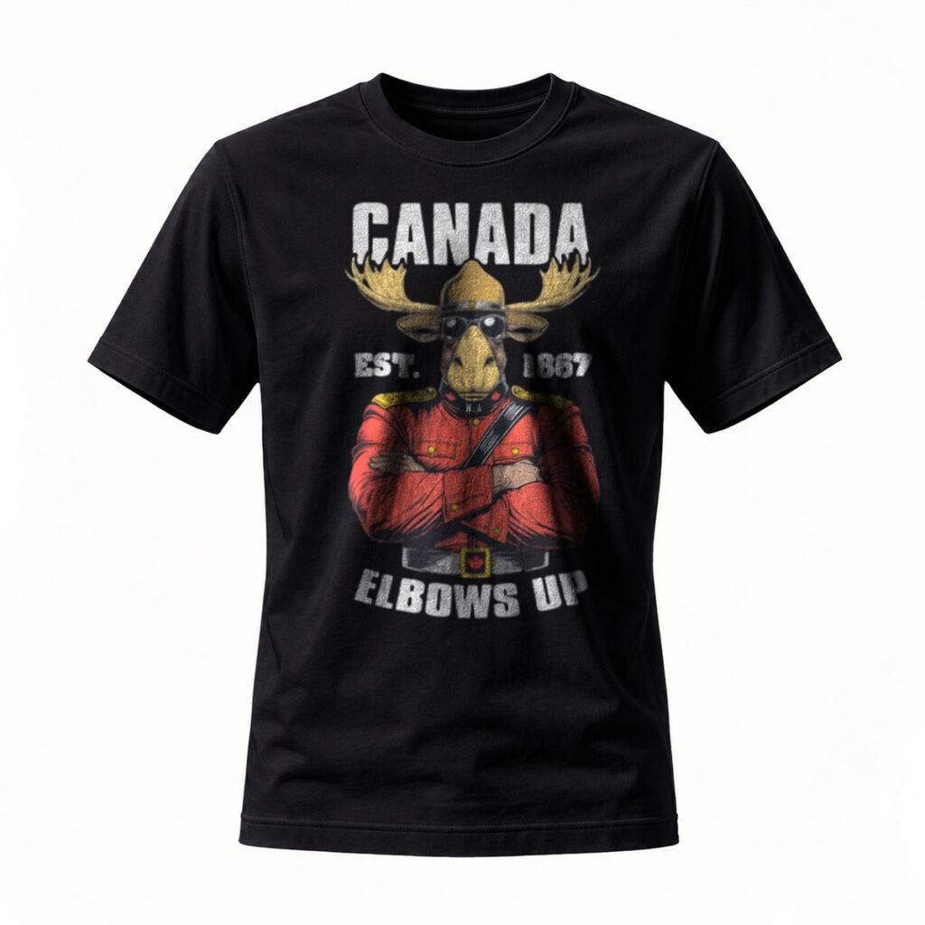 Canada Moose Mountie Elbows Up T-Shirt Men's Casual Wear
