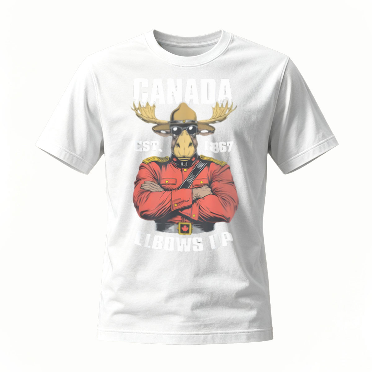 Canada Moose Mountie Elbows Up T-Shirt Men's Casual Wear - Image 2