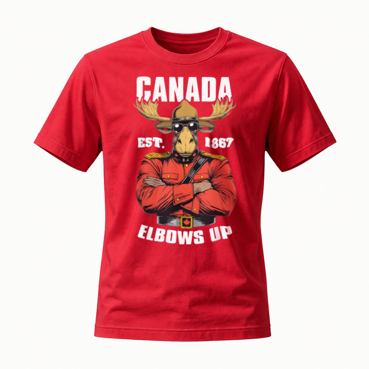 Canada Moose Mountie Elbows Up T-Shirt Men's Casual Wear - Image 5