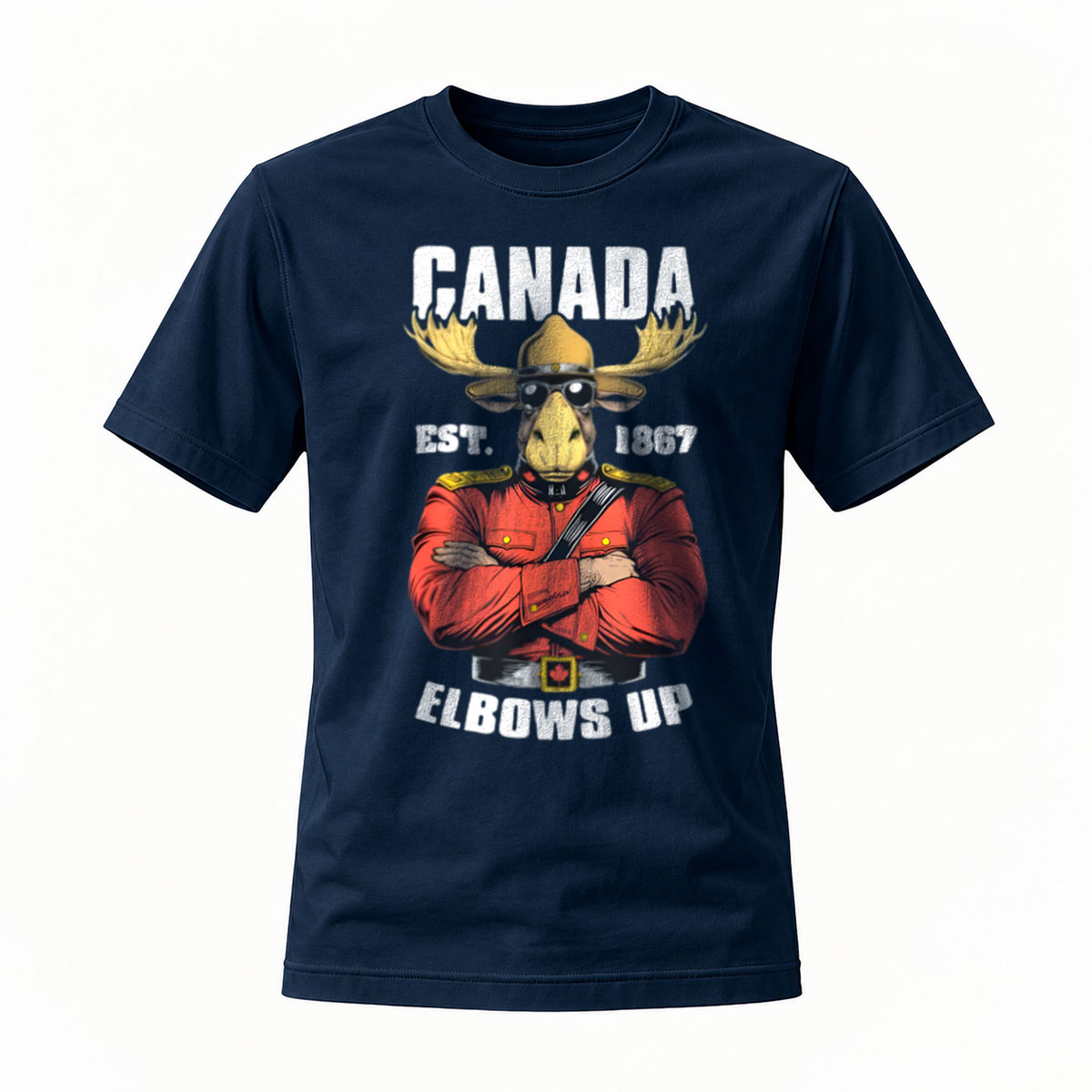 Canada Moose Mountie Elbows Up T-Shirt Men's Casual Wear - Image 7