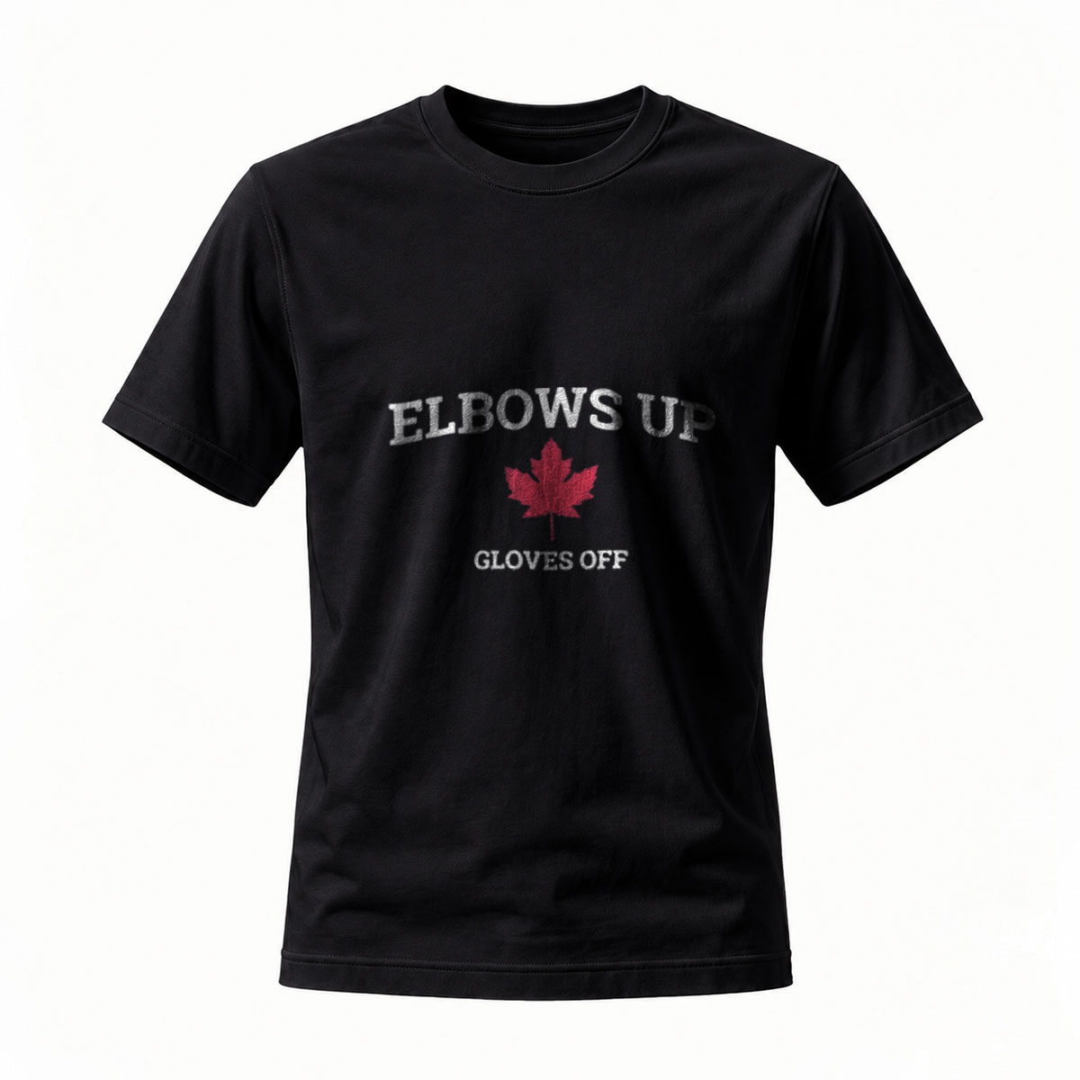 Elbows Up Gloves Off Maple Leaf T-Shirt Men's Casual Wear