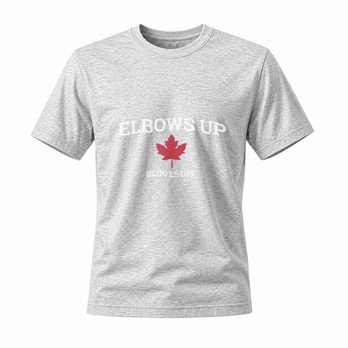 Elbows Up Gloves Off Maple Leaf T-Shirt Men's Casual Wear - Image 3