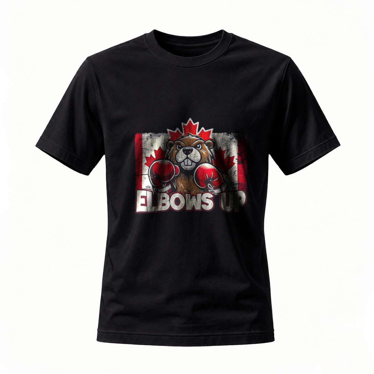 Elbows Up Canadian Beaver Boxing T-Shirt Men's Casual Wear