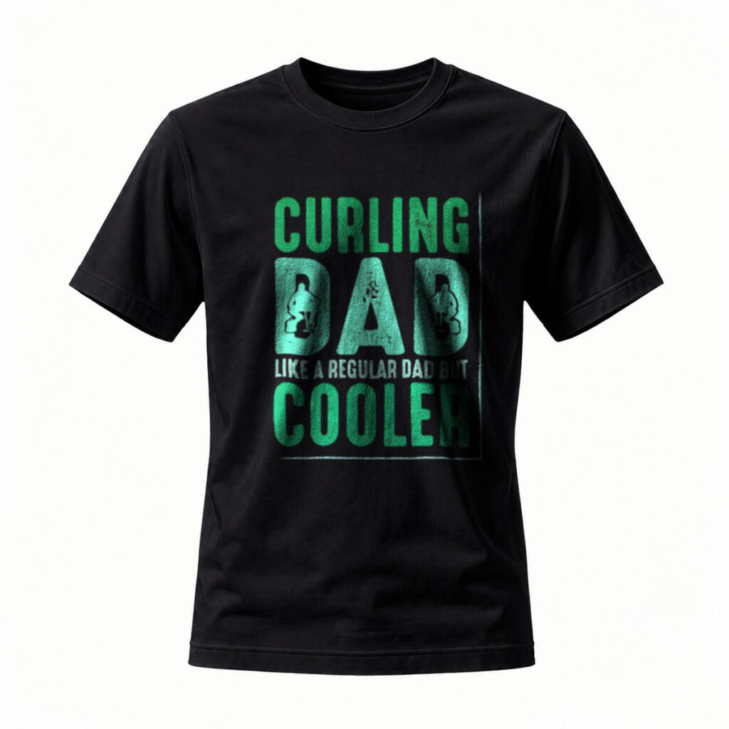Curling Dad Cooler T-Shirt Men's Gift Sport Fashion