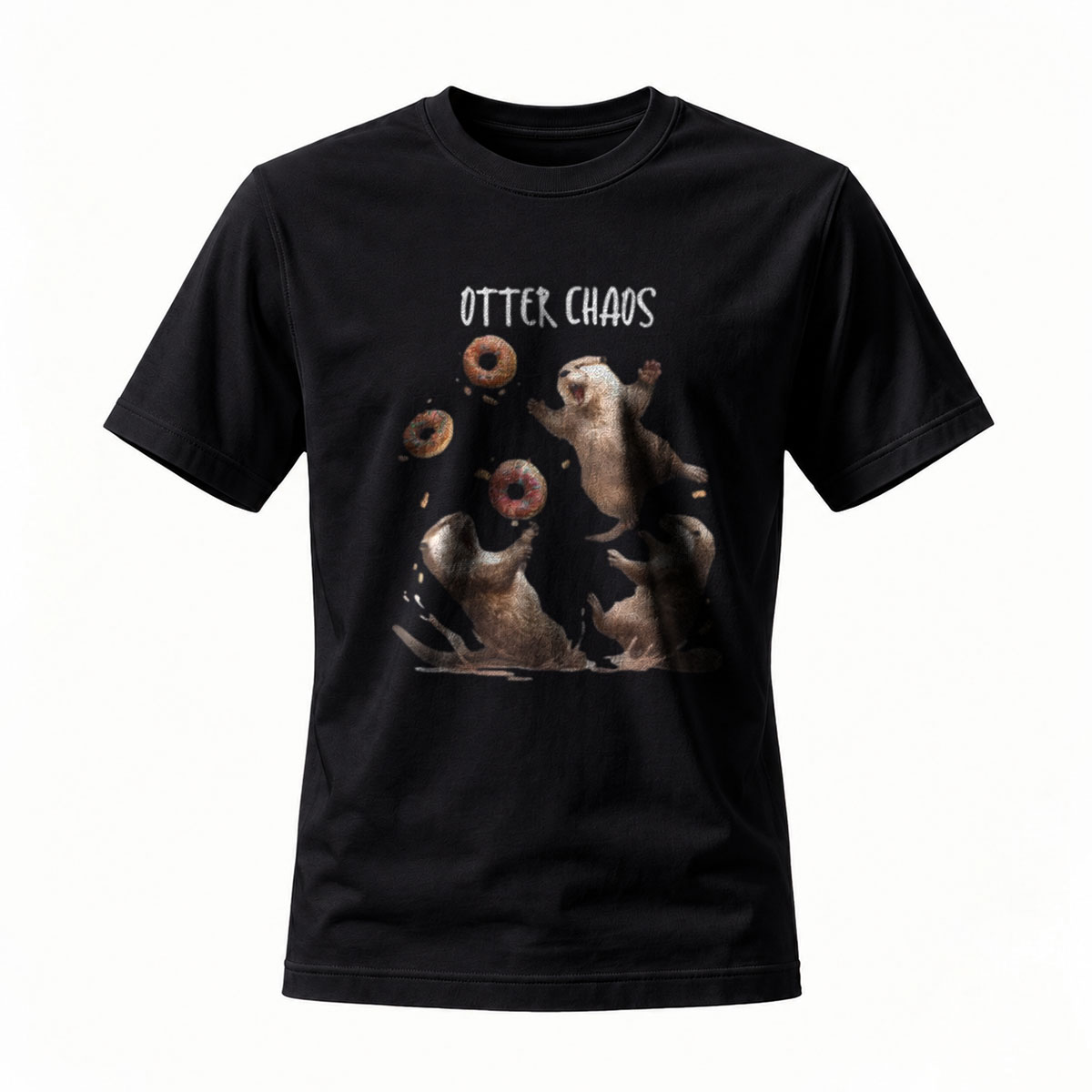 Otter Chaos Donut T-shirt Men's Women's Funny Animal Gift Shirt