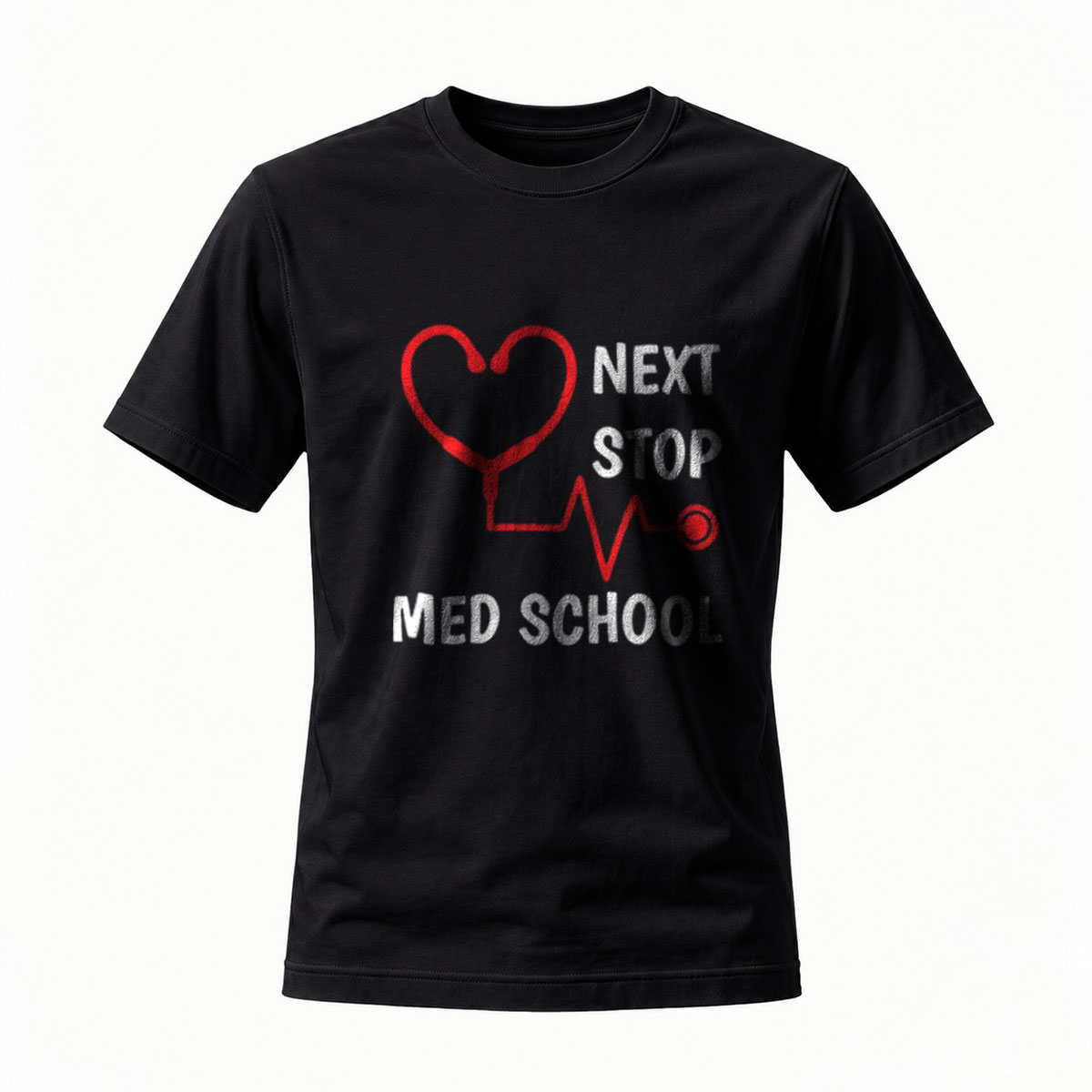 Next Stop Med School Heart Stethoscope T-Shirt Men Women