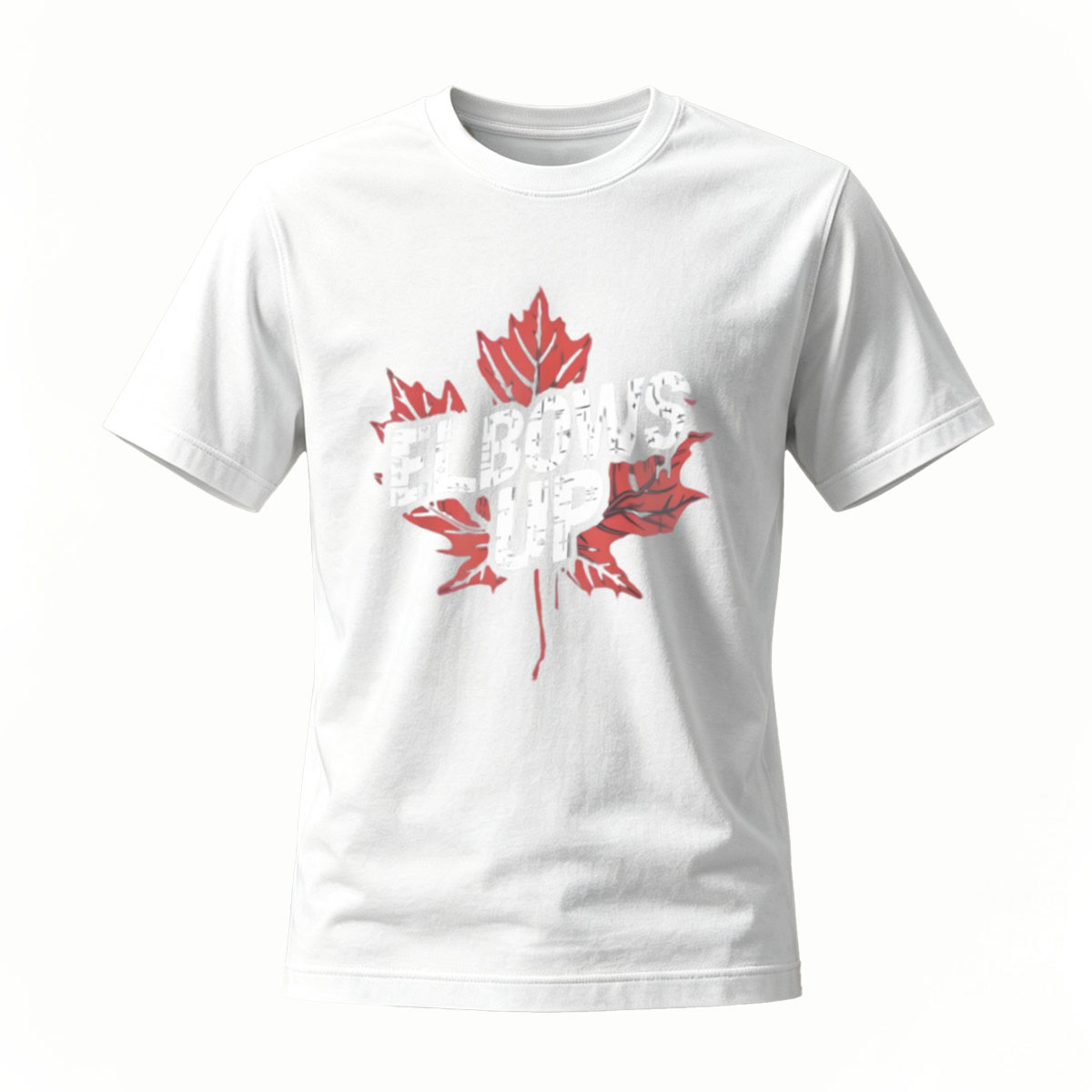Elbows Up Maple Leaf T-Shirt Men's Casual Wear Canada Pride - Image 2