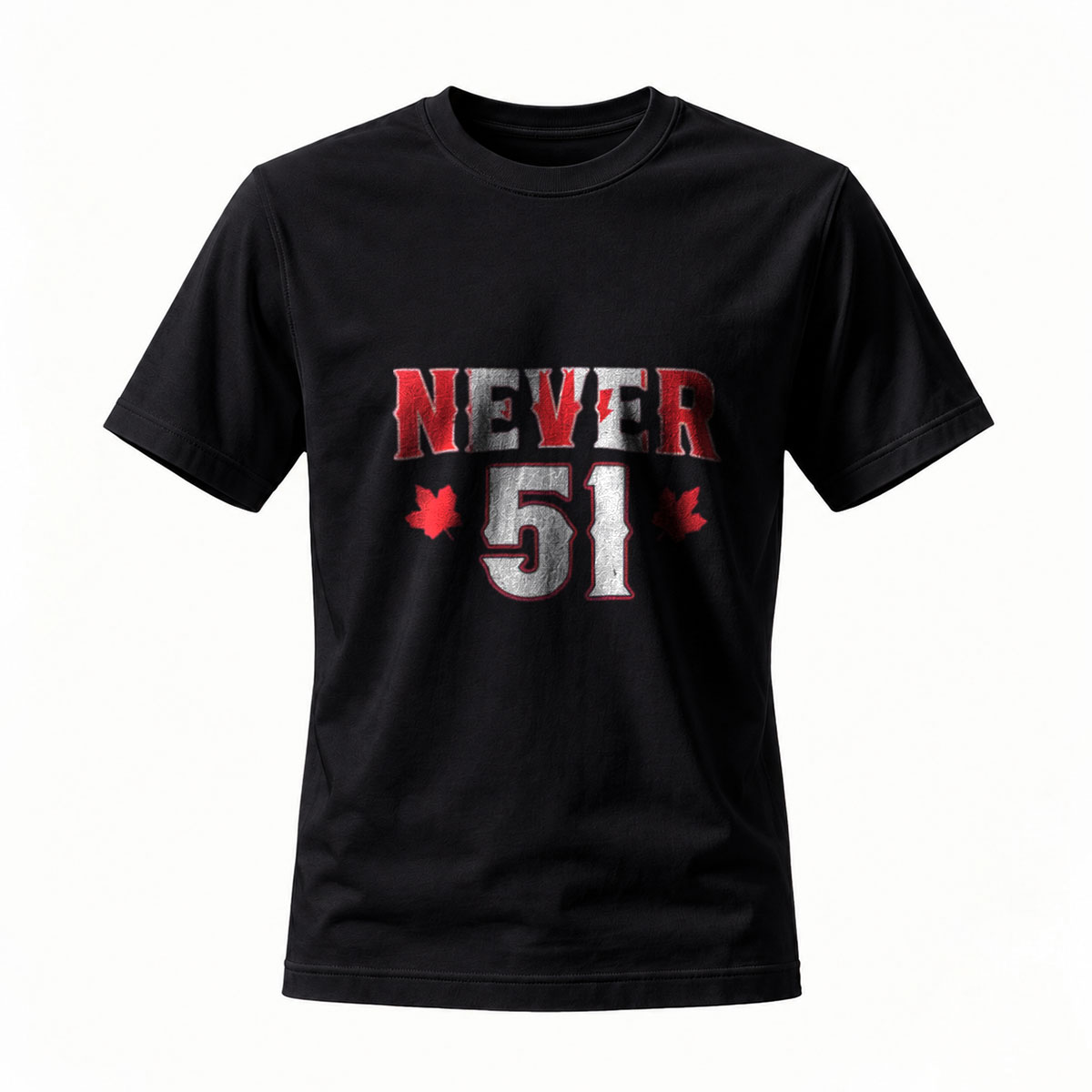 Never 51 Canada Maple Leaf T-Shirt Men's Black Casual Wear