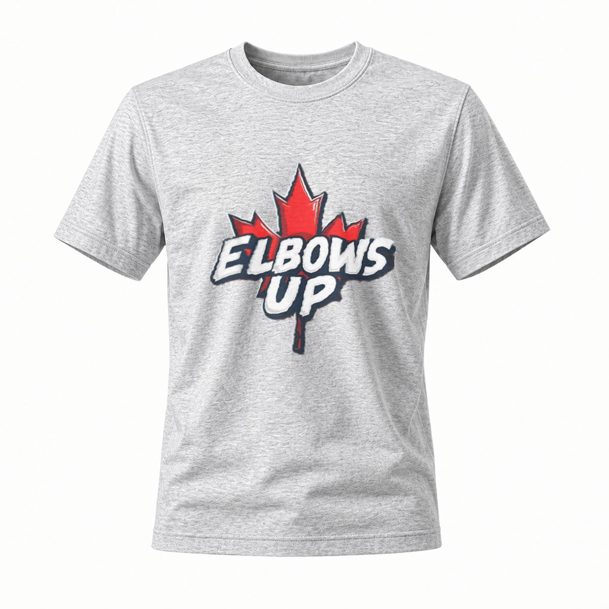 Elbows Up Canada Maple Leaf T-Shirt Men's Black Hockey Apparel - Image 3