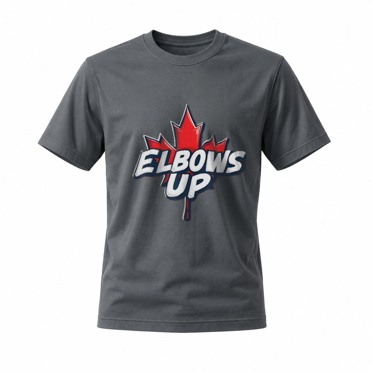 Elbows Up Canada Maple Leaf T-Shirt Men's Black Hockey Apparel - Image 6