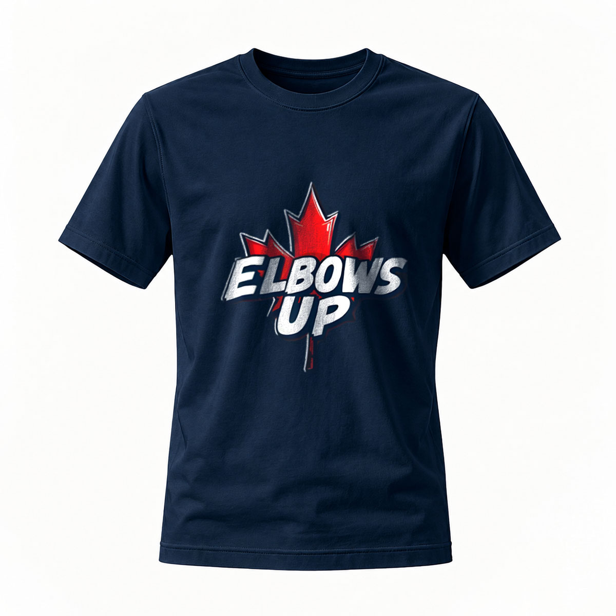 Elbows Up Canada Maple Leaf T-Shirt Men's Black Hockey Apparel - Image 7