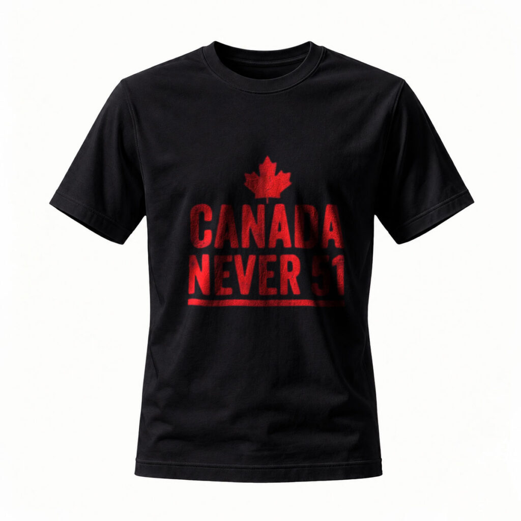 Canada Never 51 Red Maple Leaf T-Shirt Men's Casual Wear