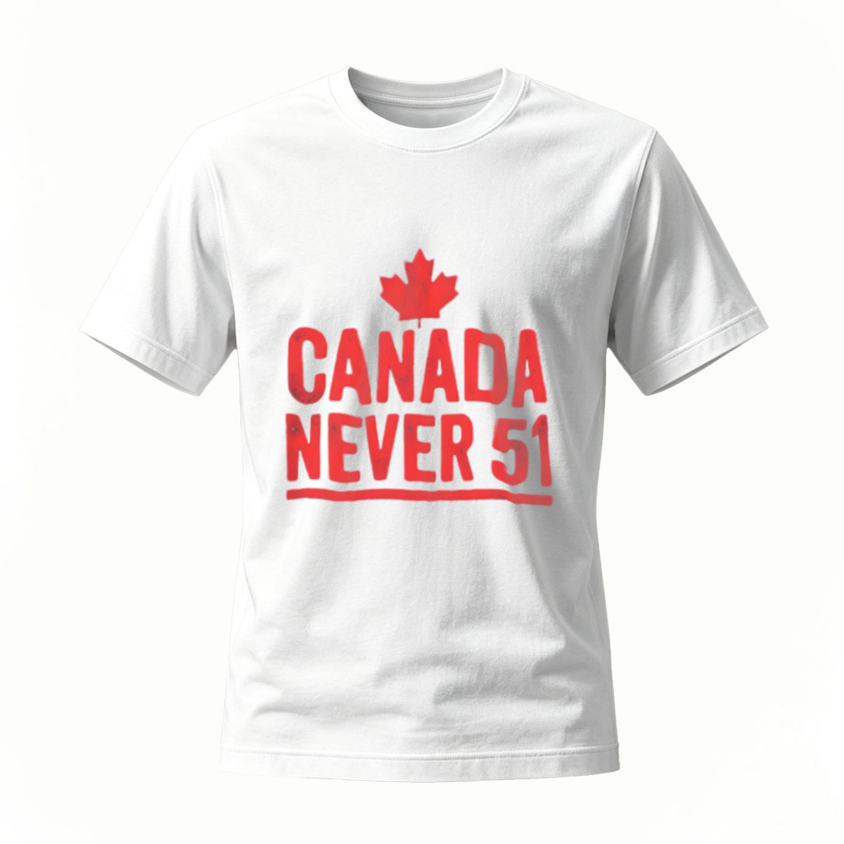 Canada Never 51 Red Maple Leaf T-Shirt Men's Casual Wear - Image 2