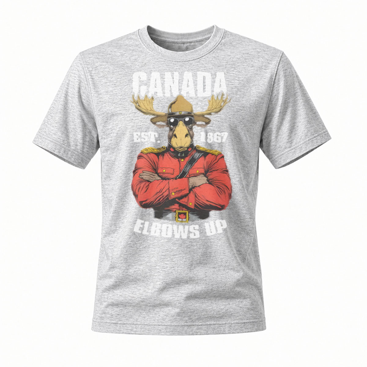 Canada Moose Mountie T-Shirt Elbows Up Men's Casual Wear - Image 3