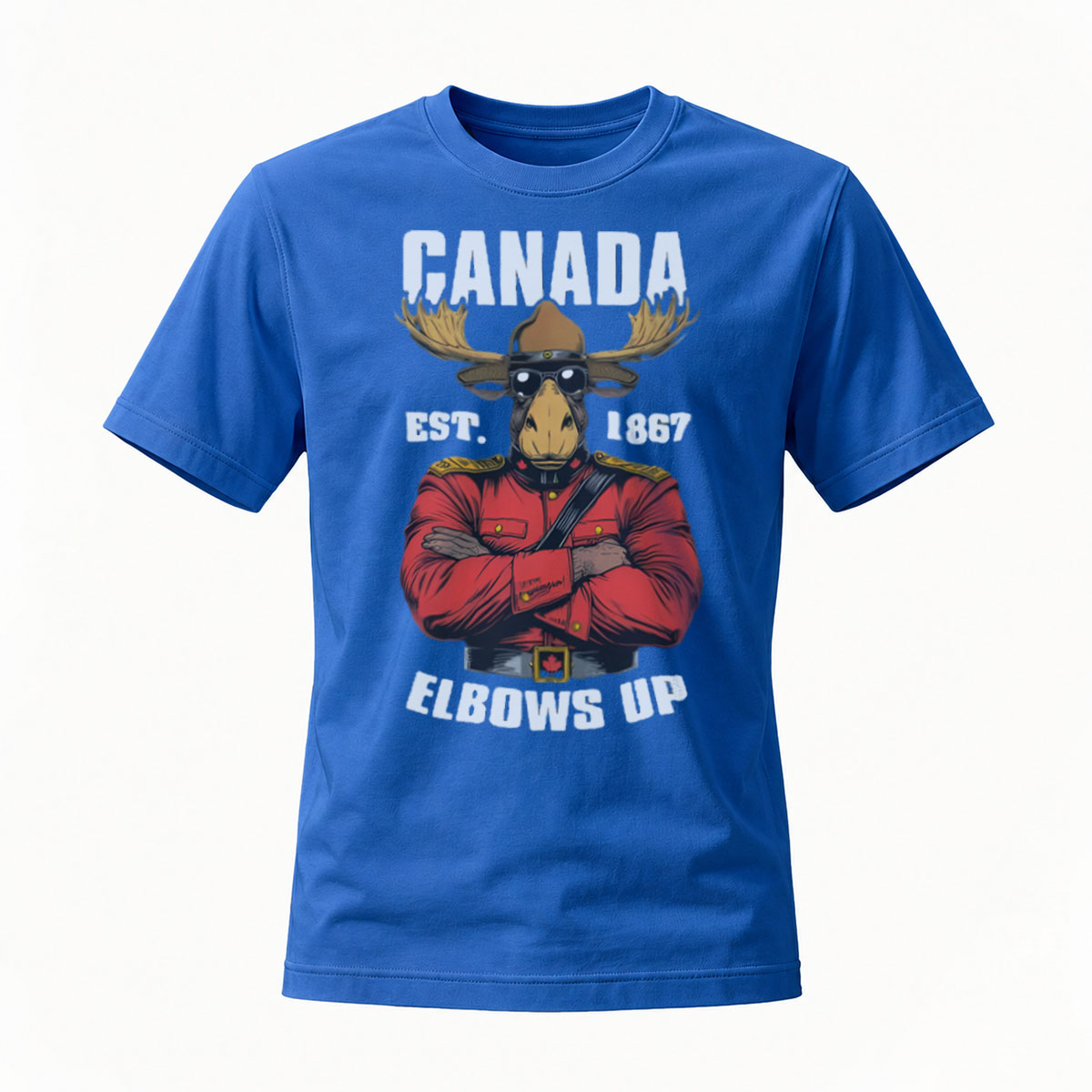 Canada Moose Mountie T-Shirt Elbows Up Men's Casual Wear - Image 4