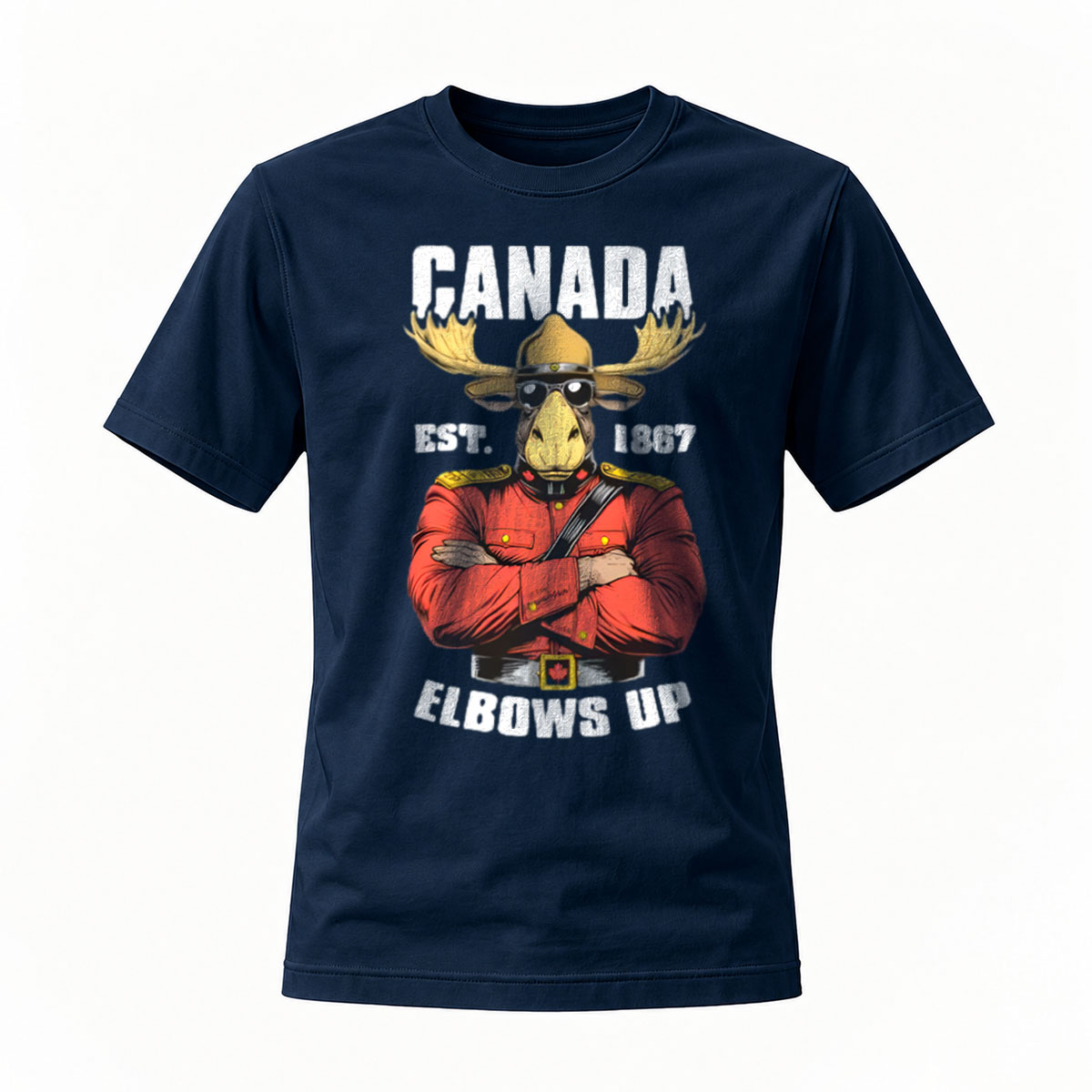 Canada Moose Mountie T-Shirt Elbows Up Men's Casual Wear - Image 7