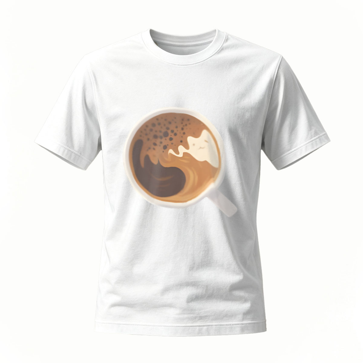 Coffee Cat Art Men's T-Shirt Gift for Coffee Lovers - Image 2