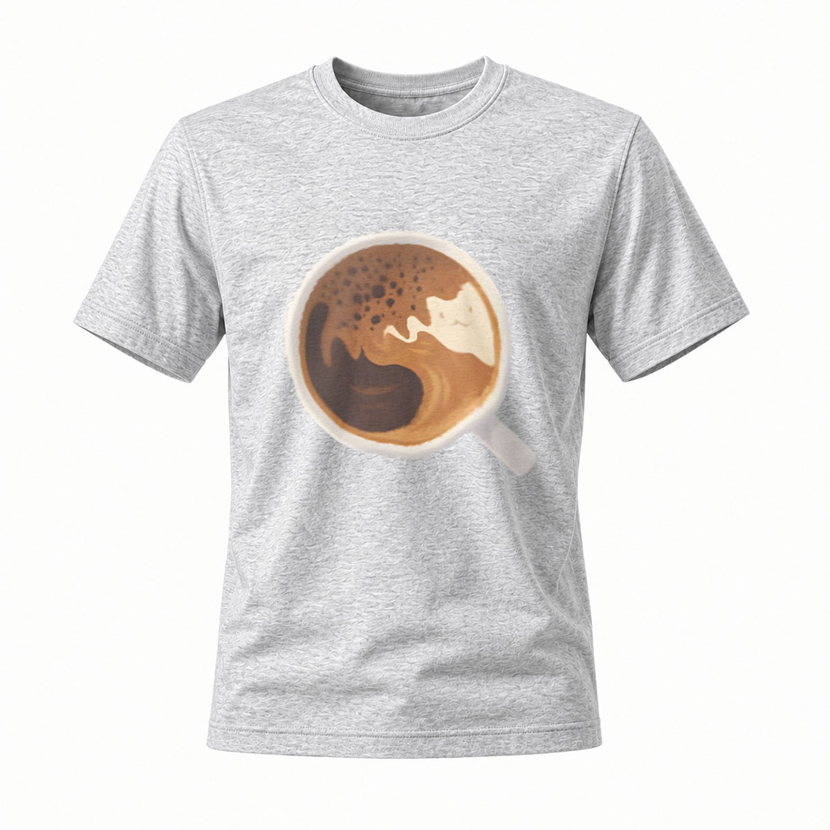 Coffee Cat Art Men's T-Shirt Gift for Coffee Lovers - Image 3