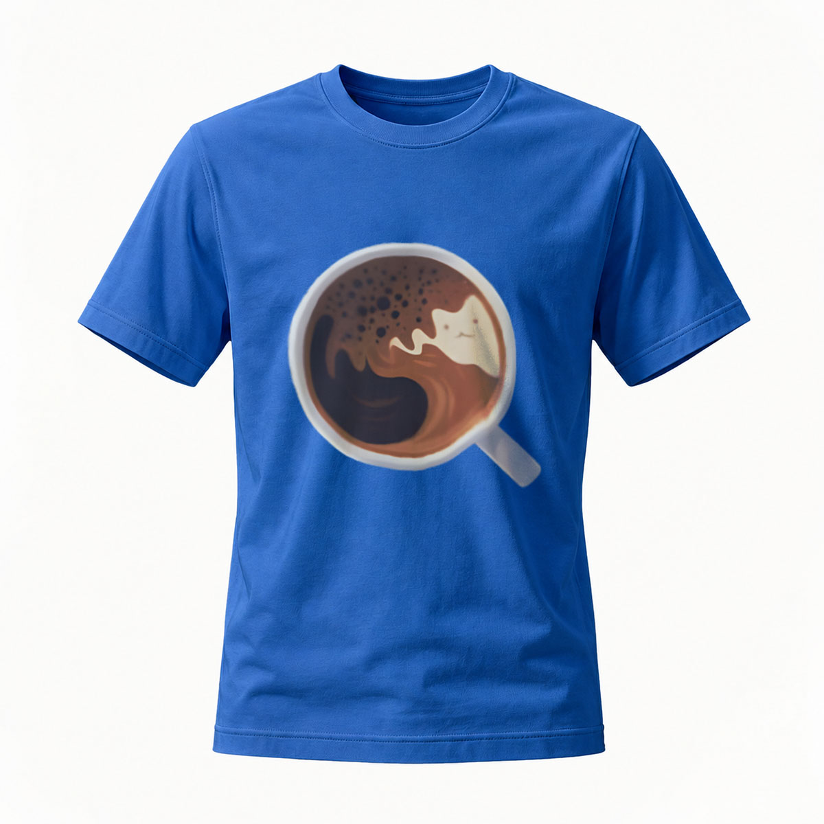 Coffee Cat Art Men's T-Shirt Gift for Coffee Lovers - Image 4