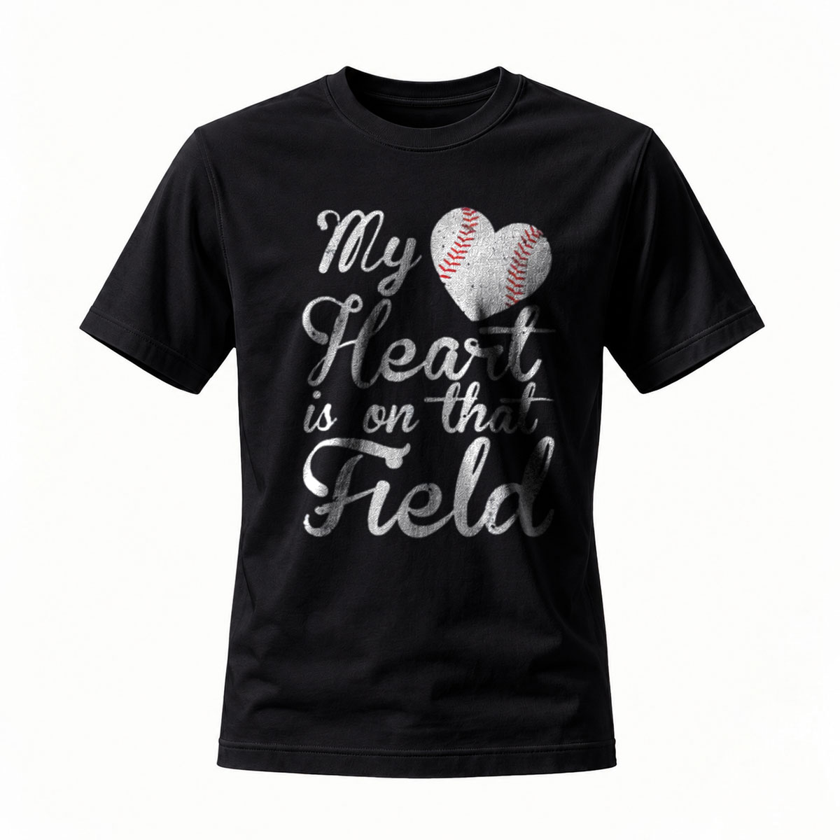 My Heart is on That Field Baseball T-Shirt for Women