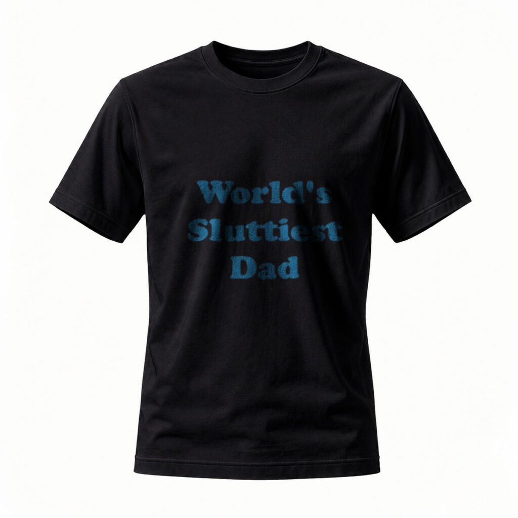 Worlds Sluttiest Dad T-Shirt Men Funny Gift Humor Shirt