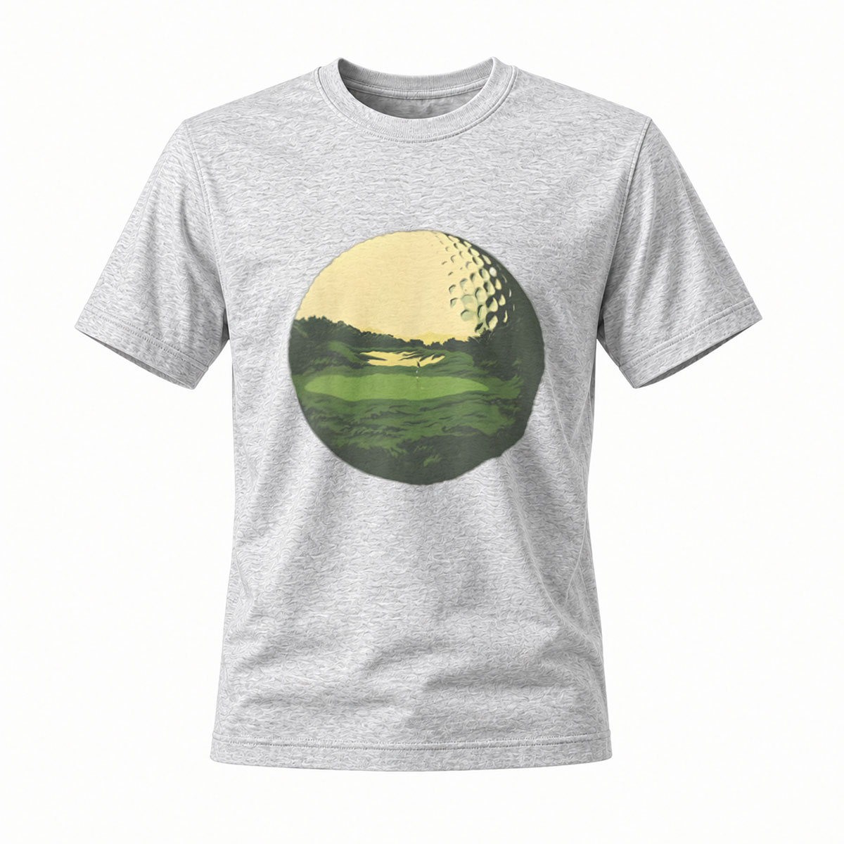 Golf Ball Landscape Men's T-Shirt Nature Scene Design - Image 3