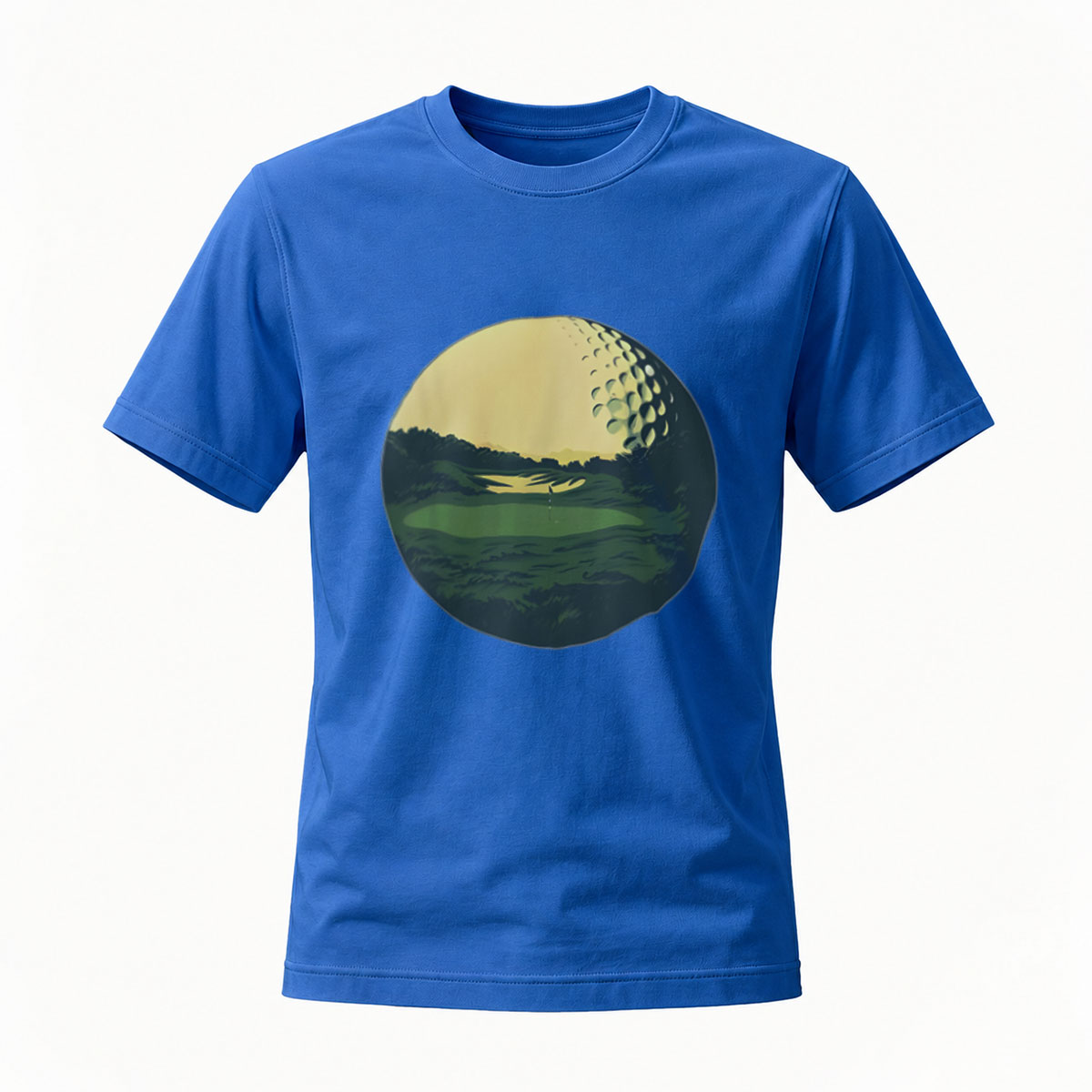 Golf Ball Landscape Men's T-Shirt Nature Scene Design - Image 4