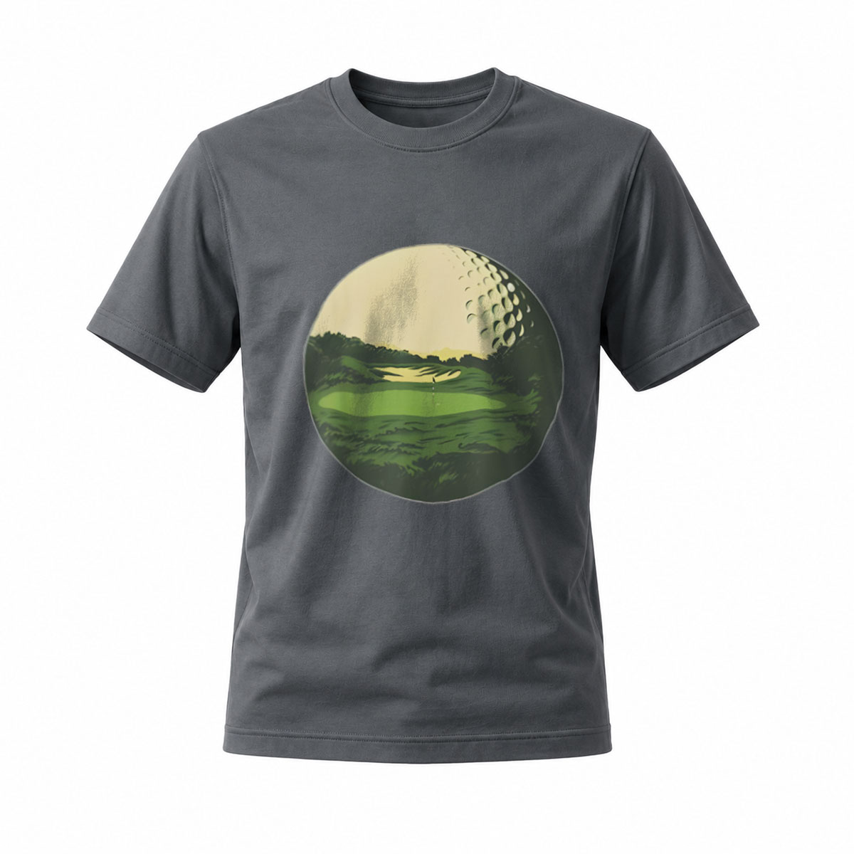 Golf Ball Landscape Men's T-Shirt Nature Scene Design - Image 6