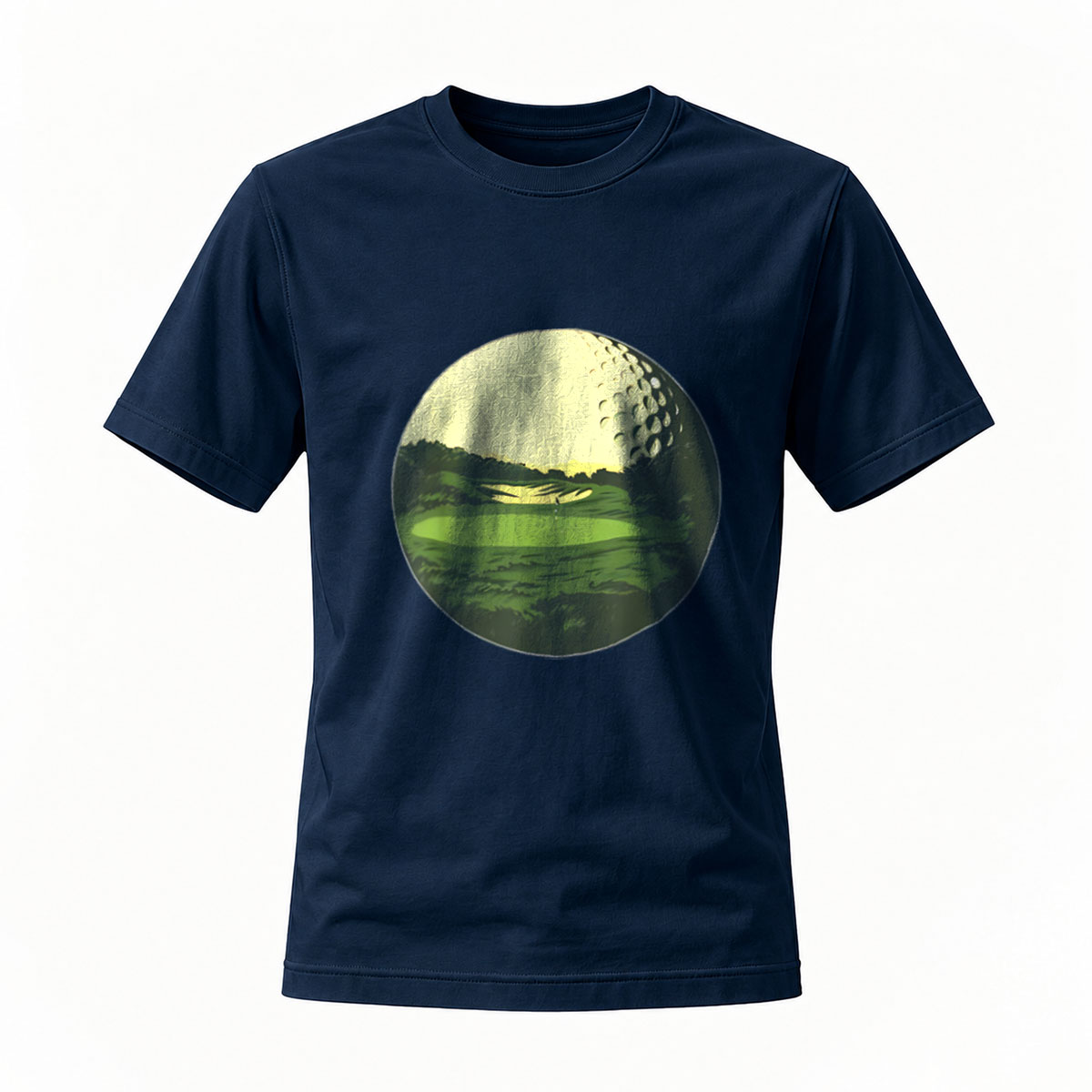 Golf Ball Landscape Men's T-Shirt Nature Scene Design - Image 7