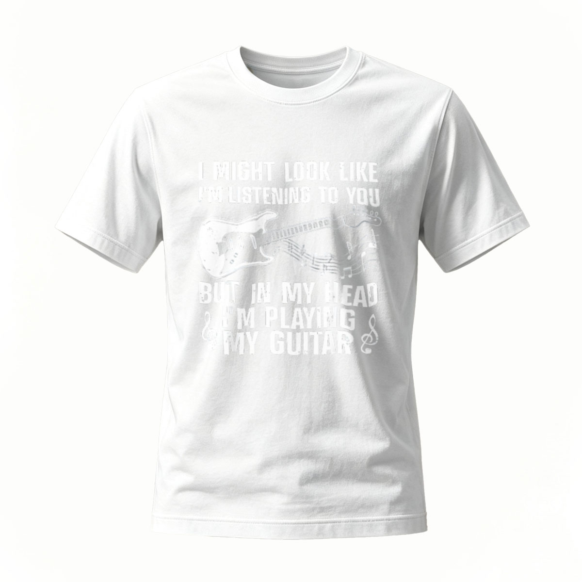 I Might Look Like I'm Listening But Playing Guitar T-Shirt - Image 2