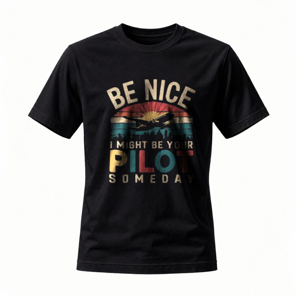 Be Nice I Might Be Your Pilot Someday T-Shirt Men's Women's Aviation Gift