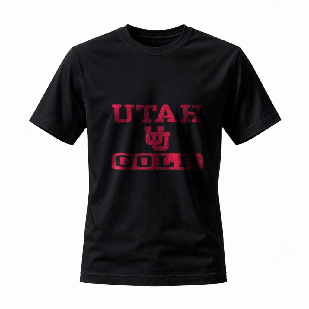 Utah Golf T-Shirt Men's Black Red Logo Sport Wear