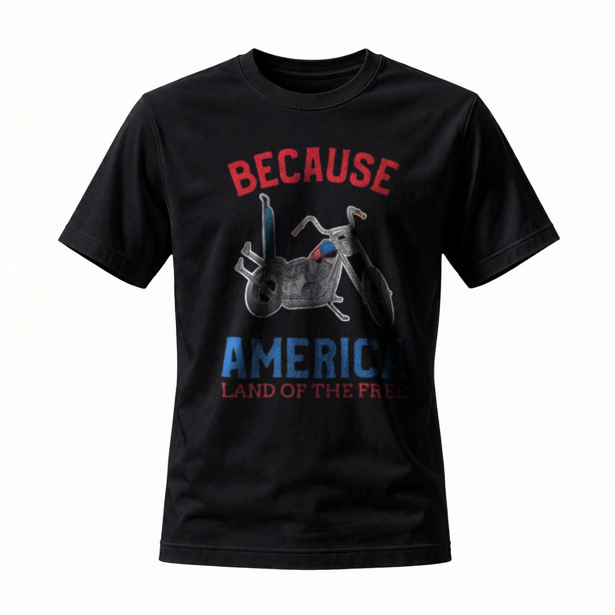 Because America Land of the Free Motorcycle T-Shirt Men's