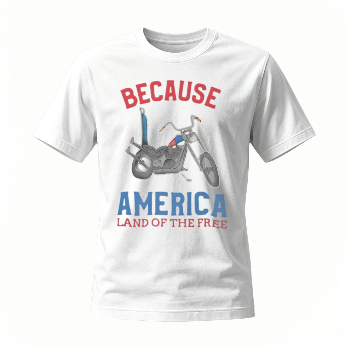 Because America Land of the Free Motorcycle T-Shirt Men's - Image 2