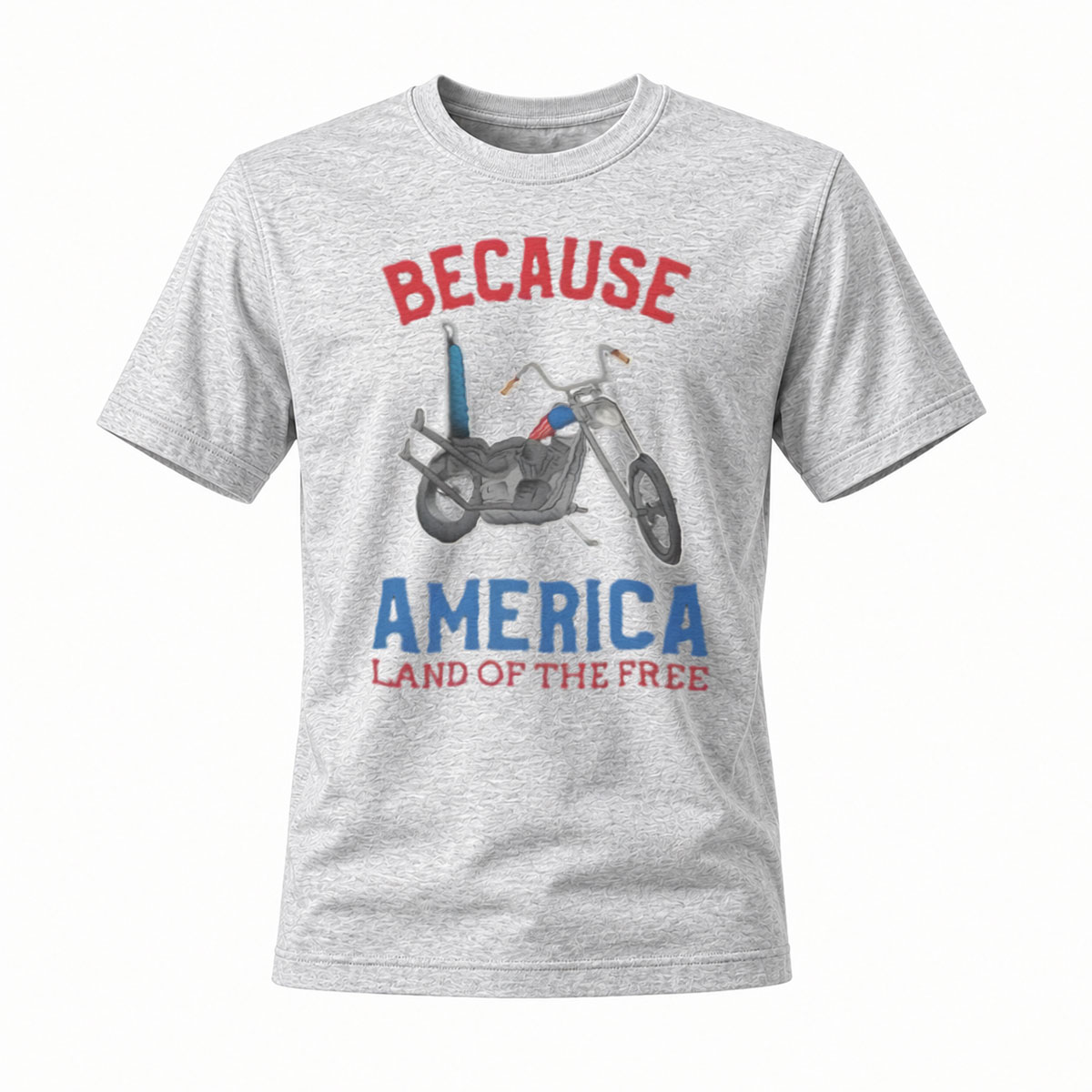 Because America Land of the Free Motorcycle T-Shirt Men's - Image 3