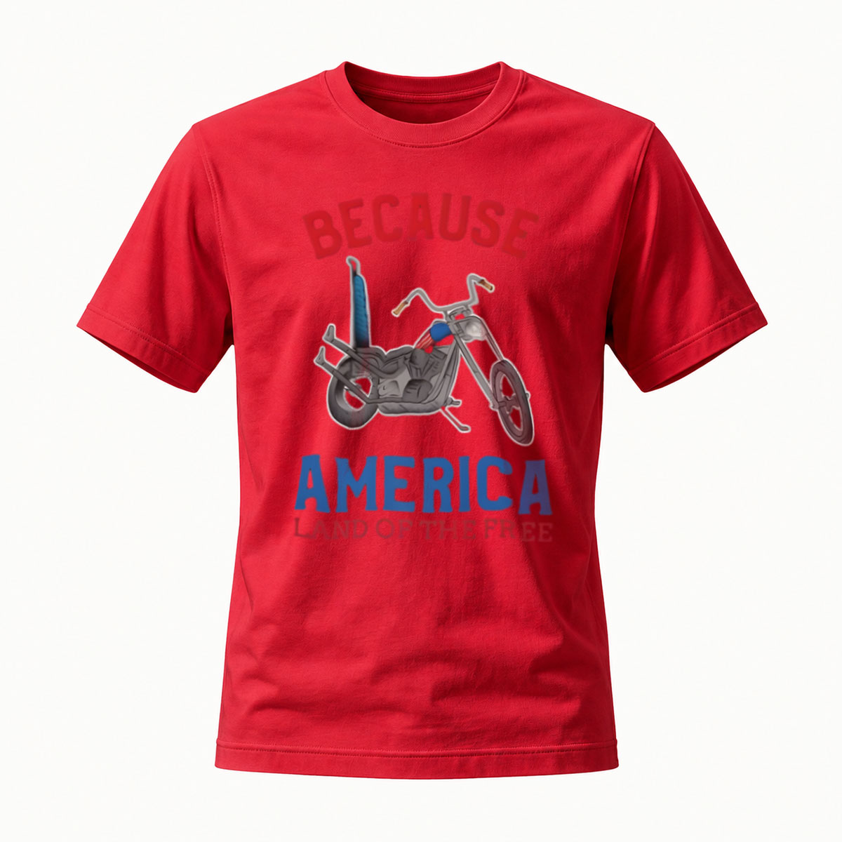 Because America Land of the Free Motorcycle T-Shirt Men's - Image 5