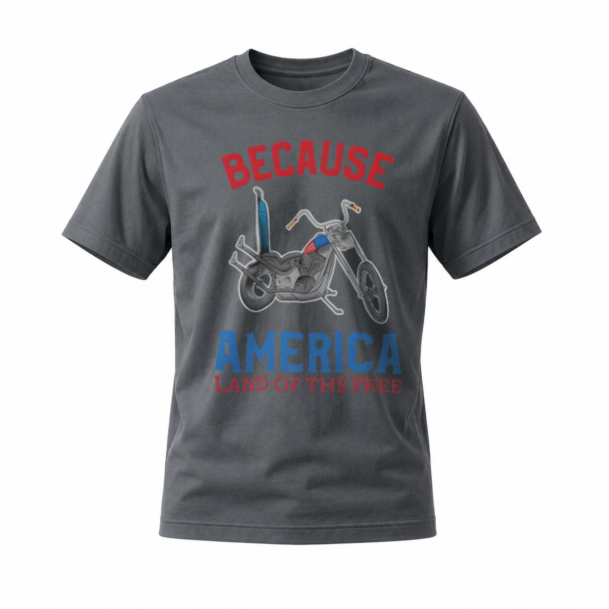 Because America Land of the Free Motorcycle T-Shirt Men's - Image 6